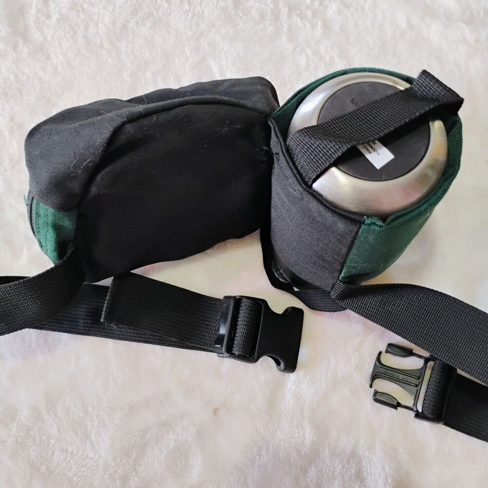 Vintage 90s JanSport Fanny Pack Water Bottle Holder USA Hip Bag Green Hiking EUC - Picture 3 of 16